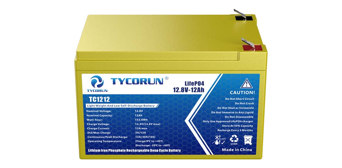 12 Volt 12Ah Lithium Deep Cycle Battery-Tycorun Batteries