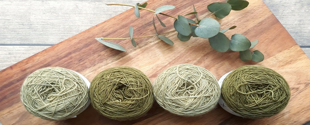 Alpaca wool with a eucalyptus branch