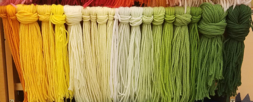 different colours of wool