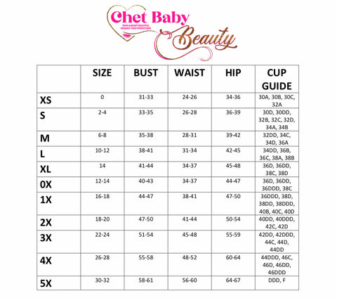 Sizing Guide – Chet Baby Beauty L.L.C