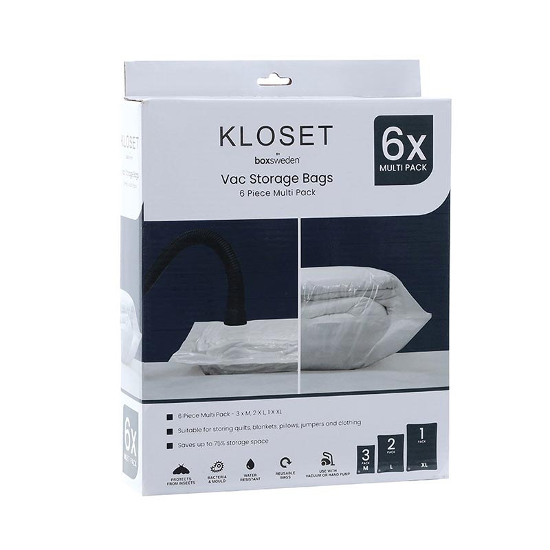 el KLOSET 6X boxsvieden MULTI PACK Vac Storage Bags 6 Piece Mult Pack s plows, 