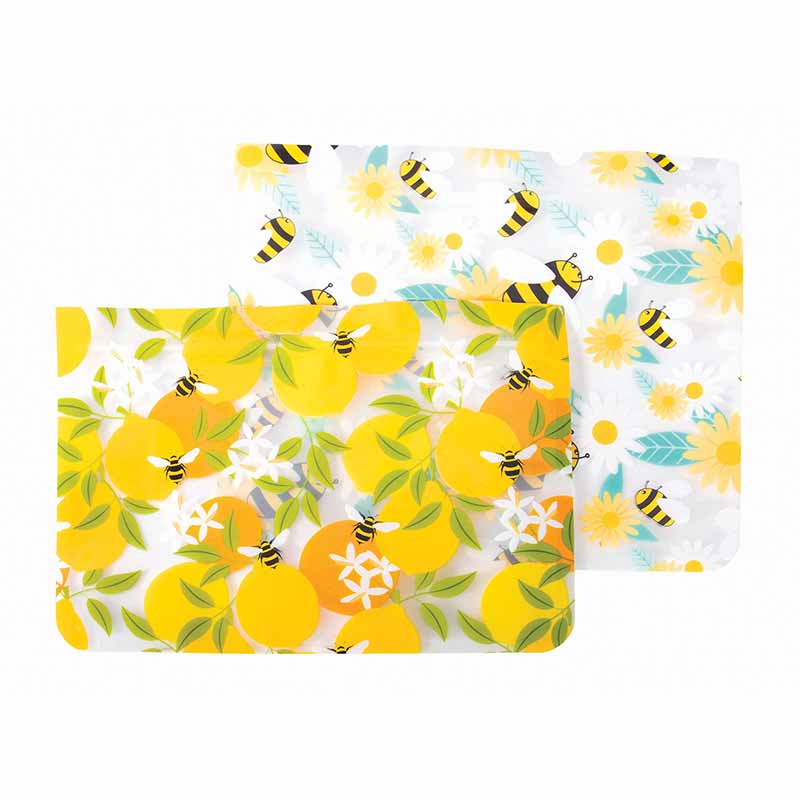 Image of Reusable Zip Bags - Bees - Set of 8