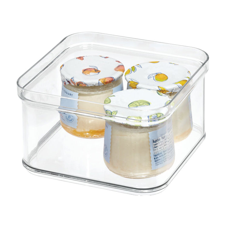 Image of iDesign Crisp Fridge & Pantry Square Stacking Bin with Lid - Square