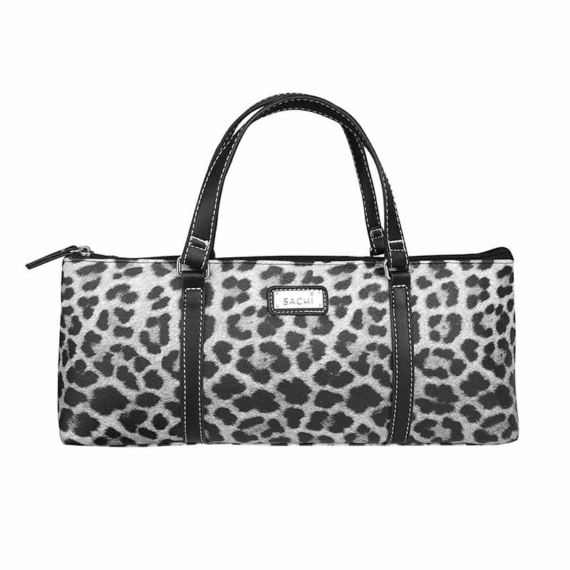 Image of Sachi Insulated Wine Purse - Leopard Grey