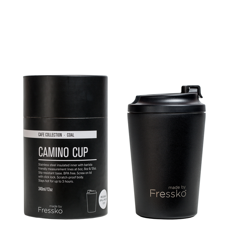 Image of Fressko Camino Reusable Coffee Cup - 340ml Coal CAFE COLLECTION - COAL oS 