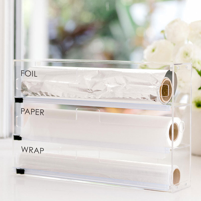 CLING WRAP, FOIL & BAKING PAPER DISPENSER WITH LABELS