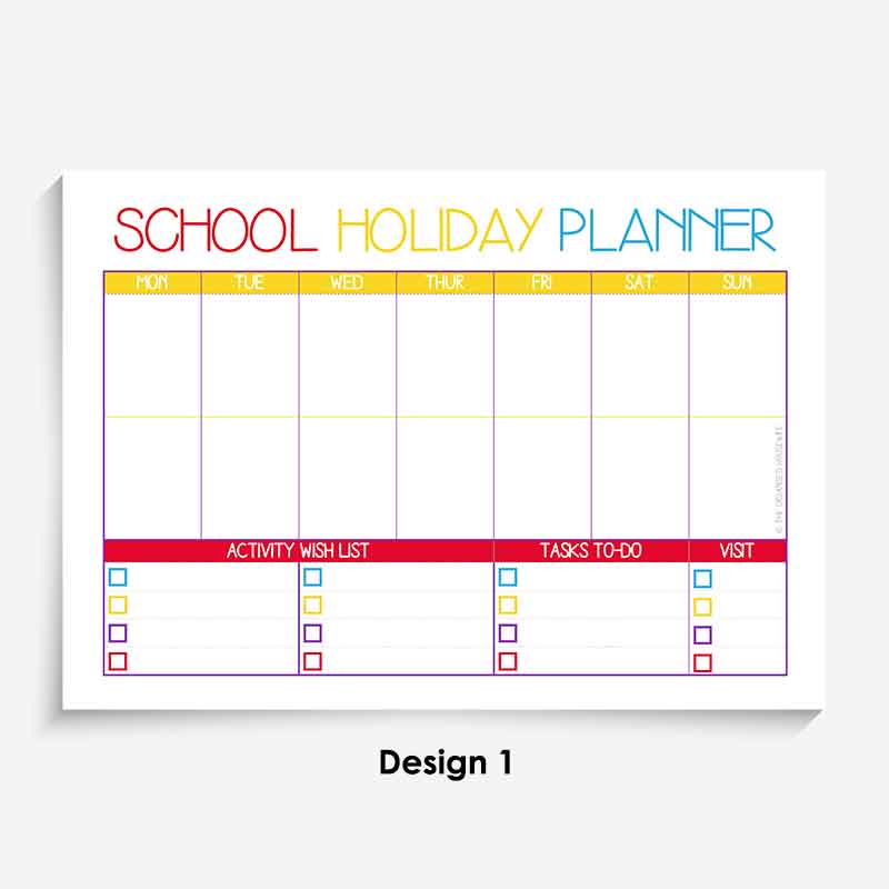 SCHOOL HOLIDAY PLANMER 0 R ACTIVITY WISH LIST TASKS TO-DO oooo oooo oooo oooo Design 1 