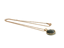 Load image into Gallery viewer, Rose silver choker chain with gray optic fiber pendant
