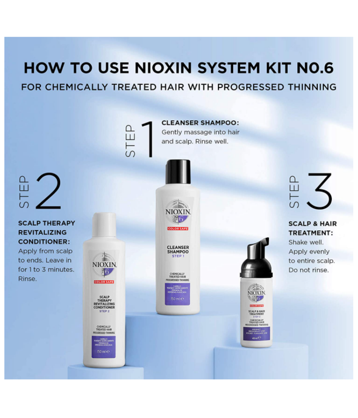 Nioxin Cleanser Shampoo System 6, 300mL | Nioxin Shampoo | tatcom.com.tr