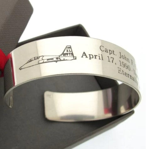 Personalzied Air Force gift - KIA pilot cuff bracelet