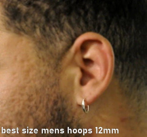 mens hoop earrings 12mm 
