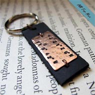 Gps Coordinates Leather Keychain for Men / Gift for Him