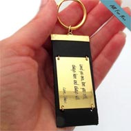 Gold Personalized Leather Keychain / Gift For Men