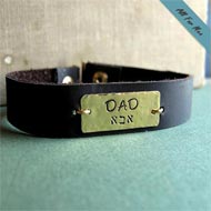 Personalized Leather Cuff for Dad / Custom Men Bracelet