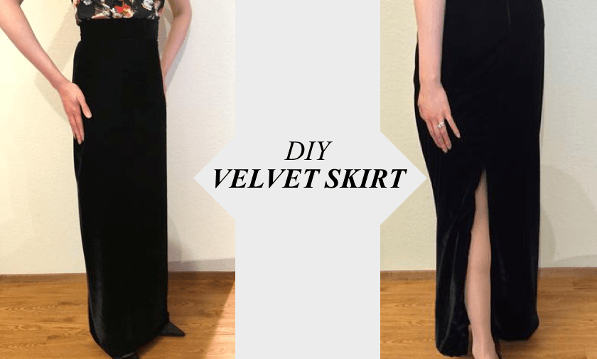 velvet skirt tutorial