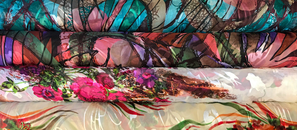 printed silk chiffon fabric