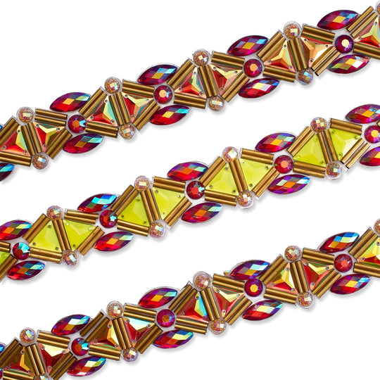 3/8 Chevron Iron-On Rhinestone Trim - M&J Trimming