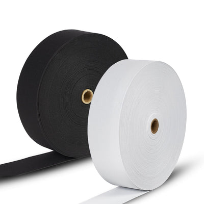Coopay 11 Yards 2 Inch High Elastic Spool Knit Elastic Bands Heavy Stretch  for Sewing, 2 Rolls, 5.5 Yards/Roll (Black and White, 2 Inch)