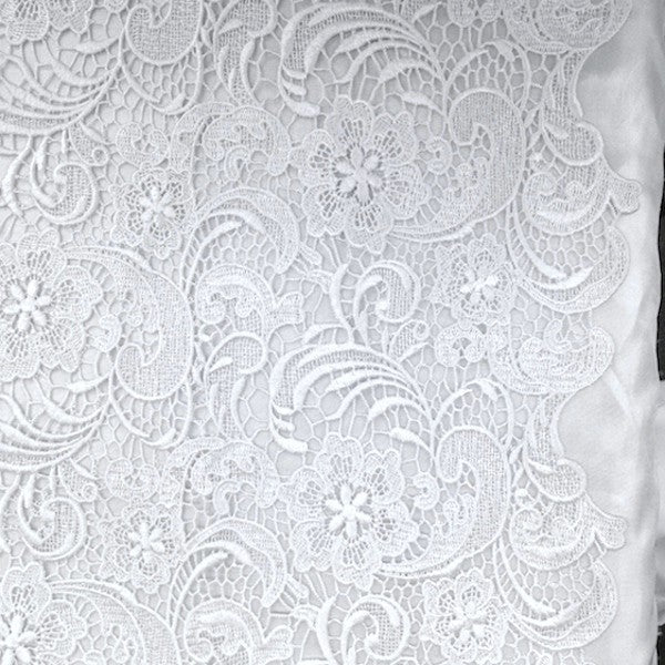 White Sunflower Guipure French Venice Lace - Fabric Wholesale Direct