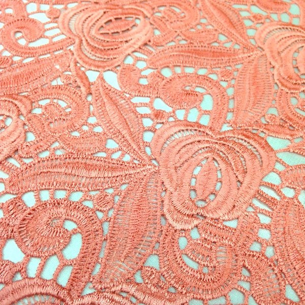 peach lace material