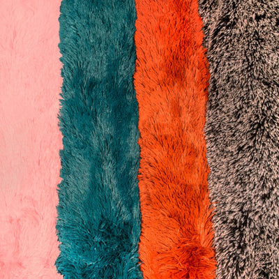 Red faux fur fabrics by the meter/yard 