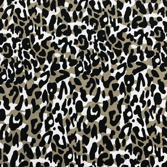 Single Jersey Polyester Fabric 60 Inches Wide Cheetah Animal Print Green &  Black 