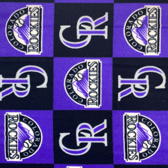 MLB Cotton Broadcloth Colorado Rockies Purple/Black, Fabric by the Yard