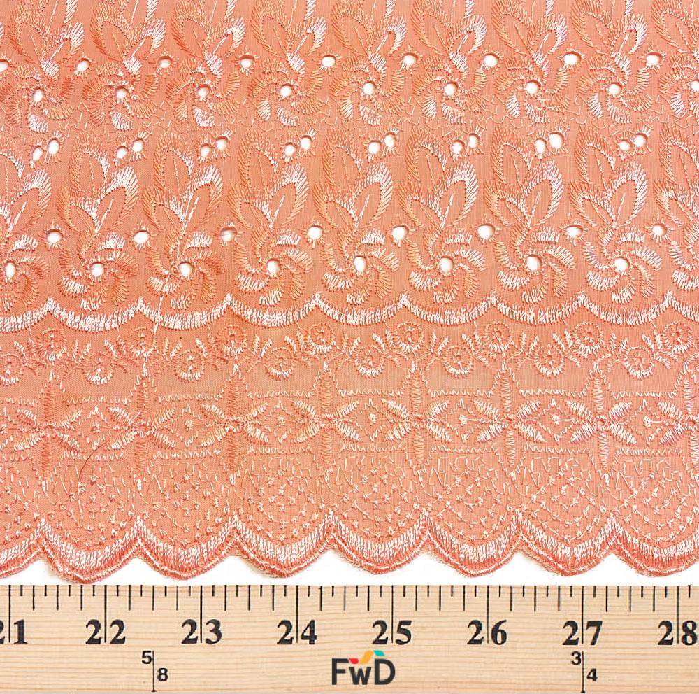 Eyelet Floral Embroidery Fabric Polyester 43
