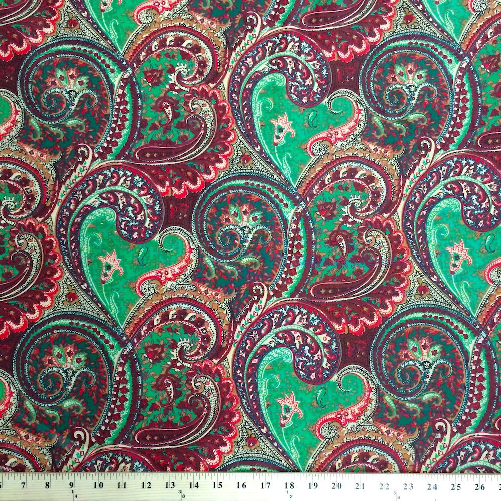 Paisley Print Fabric Cotton Polyester Broadcloth 60 ...