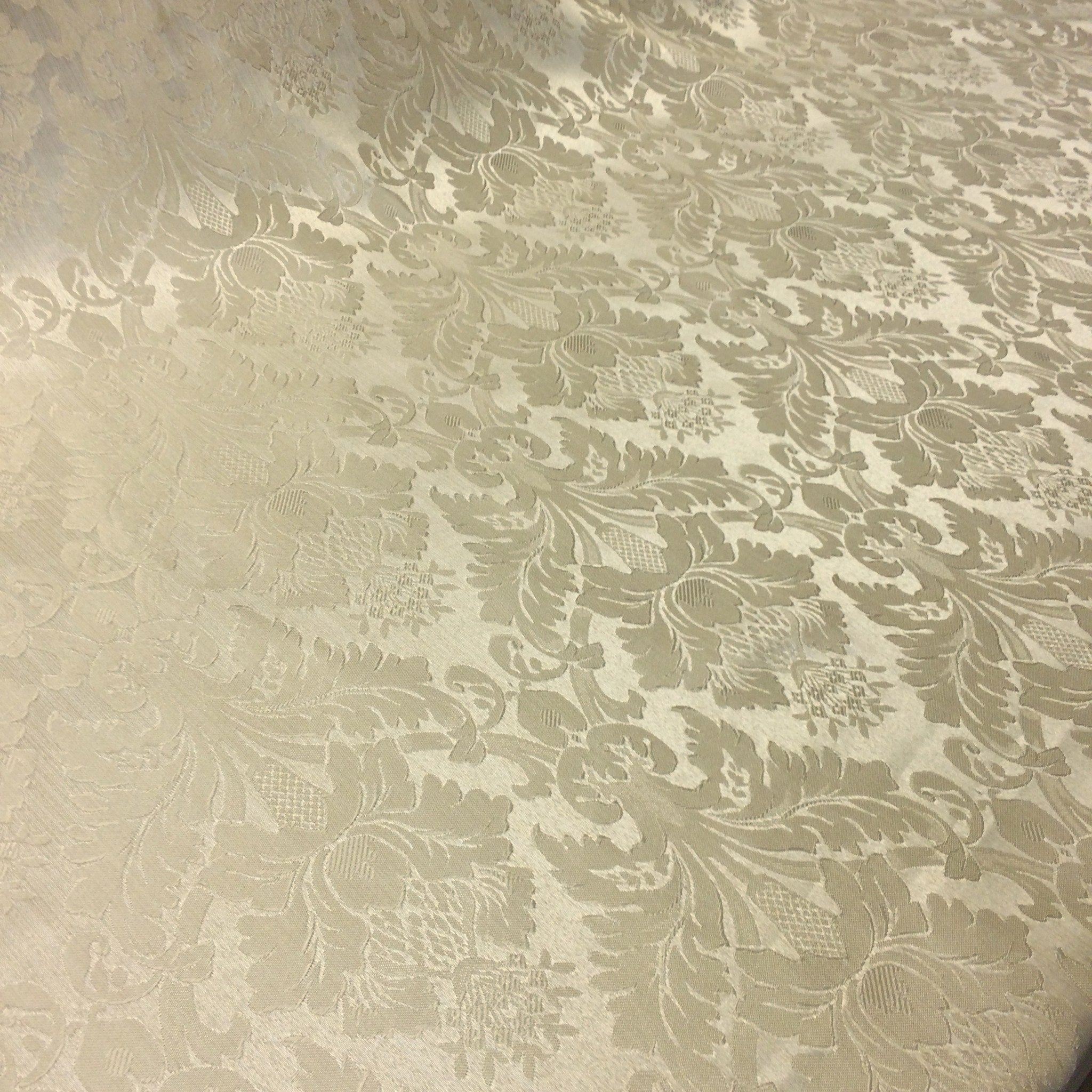 Champagne & Gold Jacquard Damask Print Fabric 120