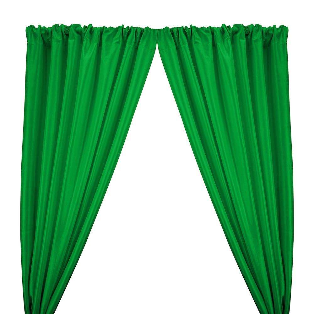 Kelly Green Stretch Taffeta Fabric Curtains With Pockets For Pipe Drape