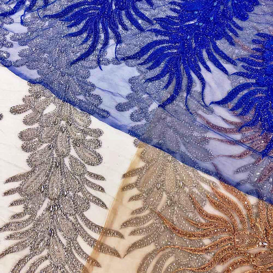 Unique Abstract Geometric Pattern Bridal Lace Fabric