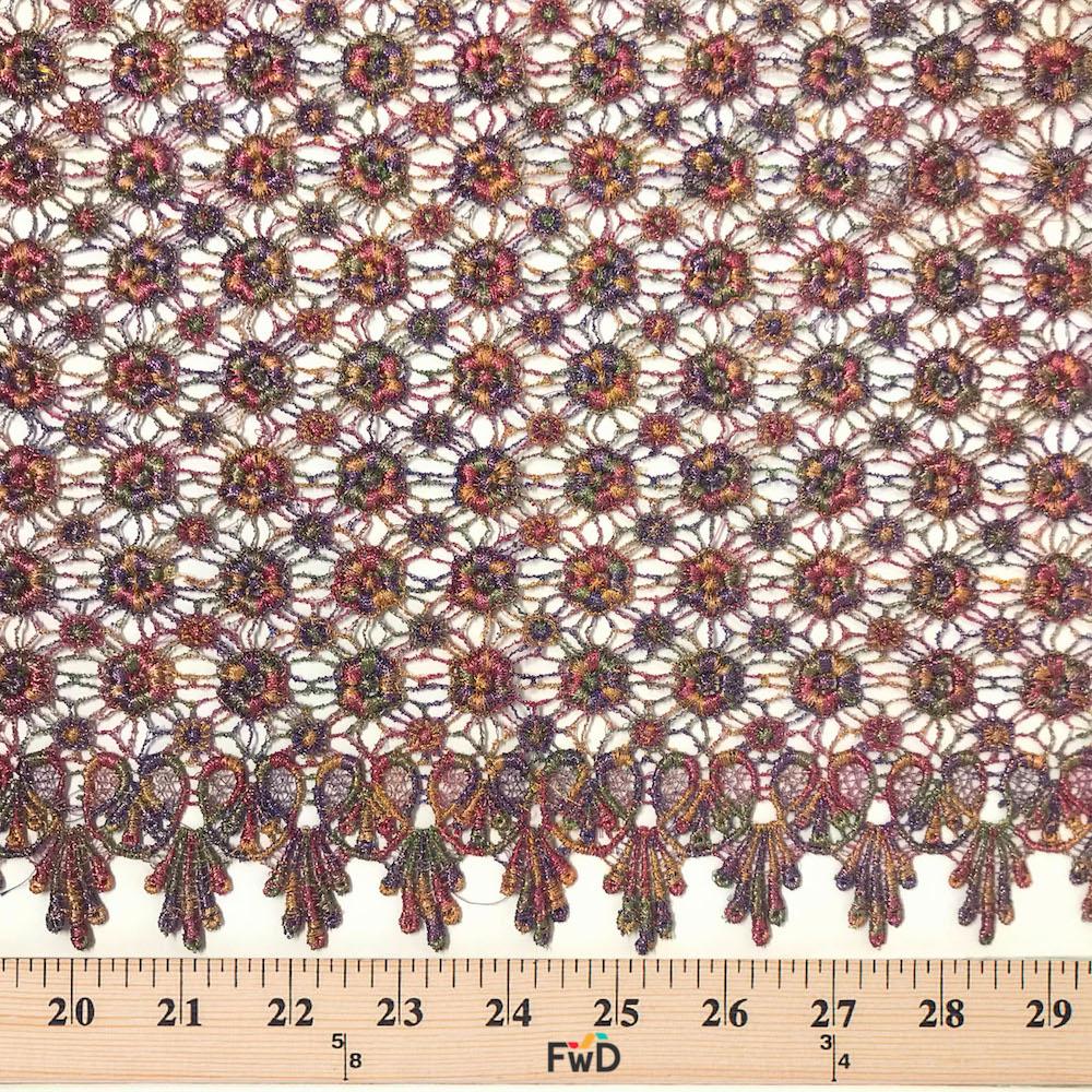Multi-Color Metallic Yarn Chemical Lace Fabric 52