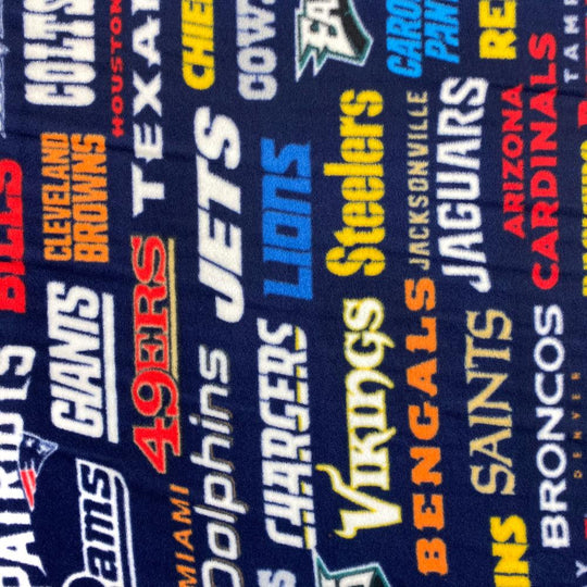 All Teams Logo NFL Fleece Fabric - NFL Football Team Fleece Fabric