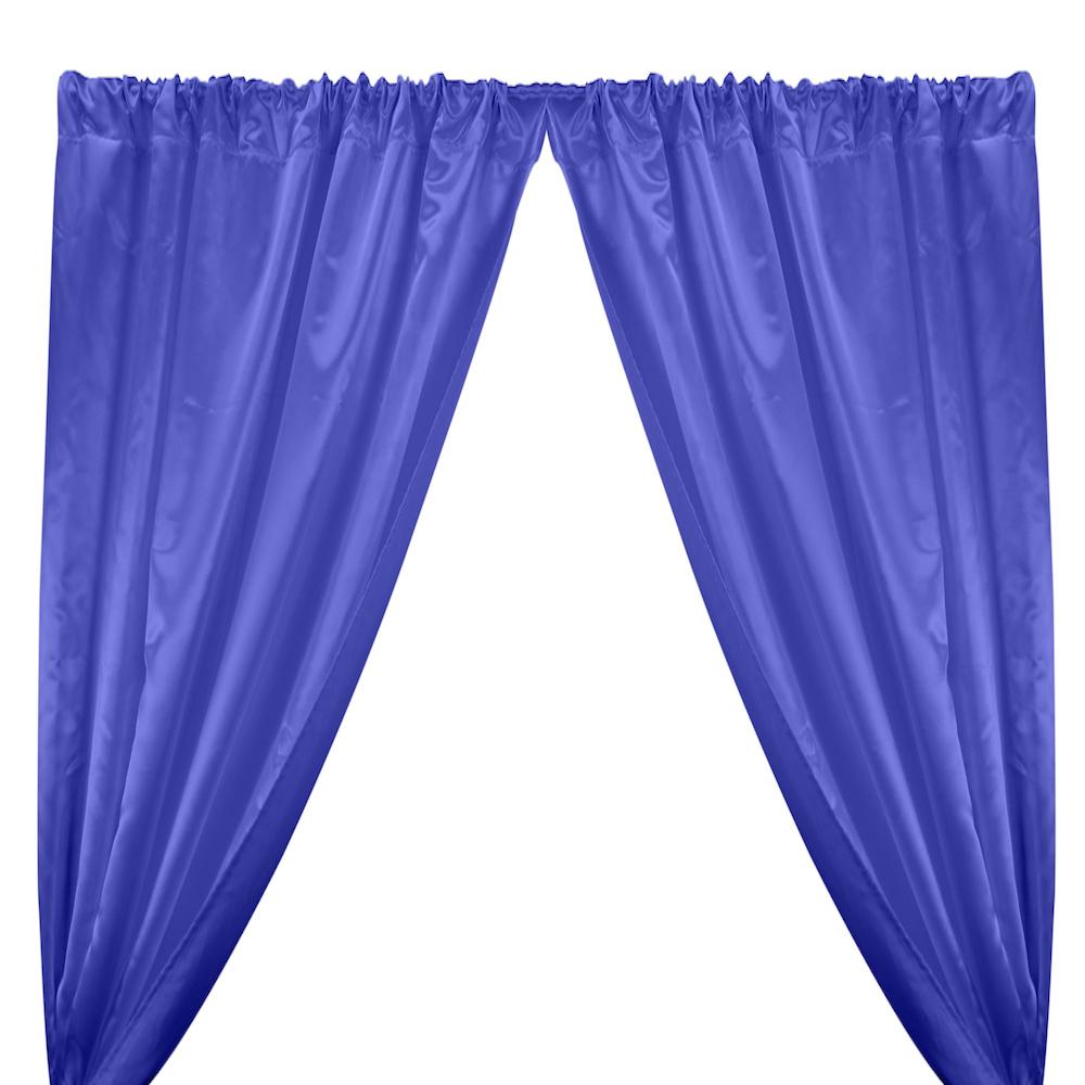 Royal Blue Bridal Satin Fabric Curtains 
