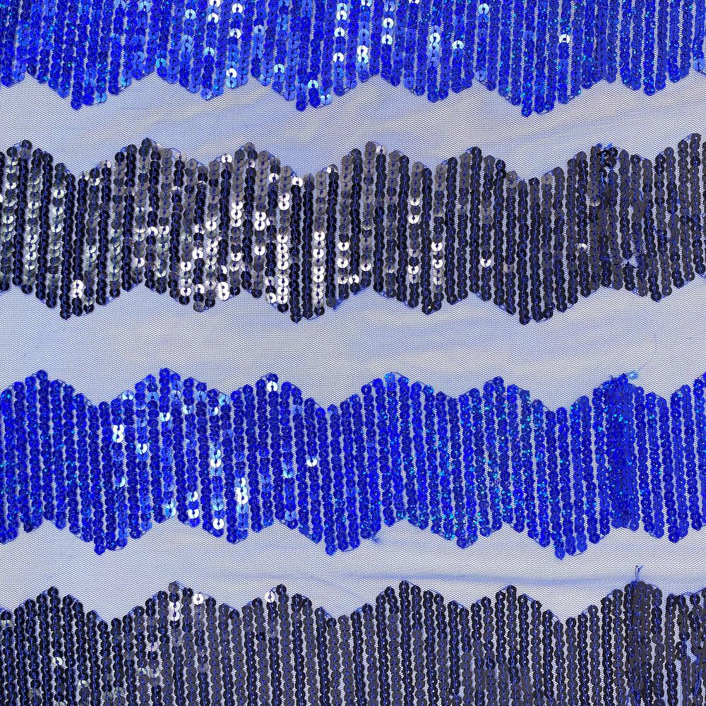 Shiny Zig-Zag Stripe Sequins Fabric 52