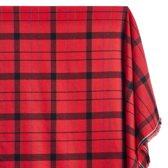 Small Red Checked Buffalo Plaid Print Cotton Fabric FQ