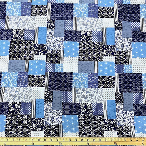 Foulard Blue Fabric Cotton Broadcloth $5.99/yard - Fabric Wholesale Direct