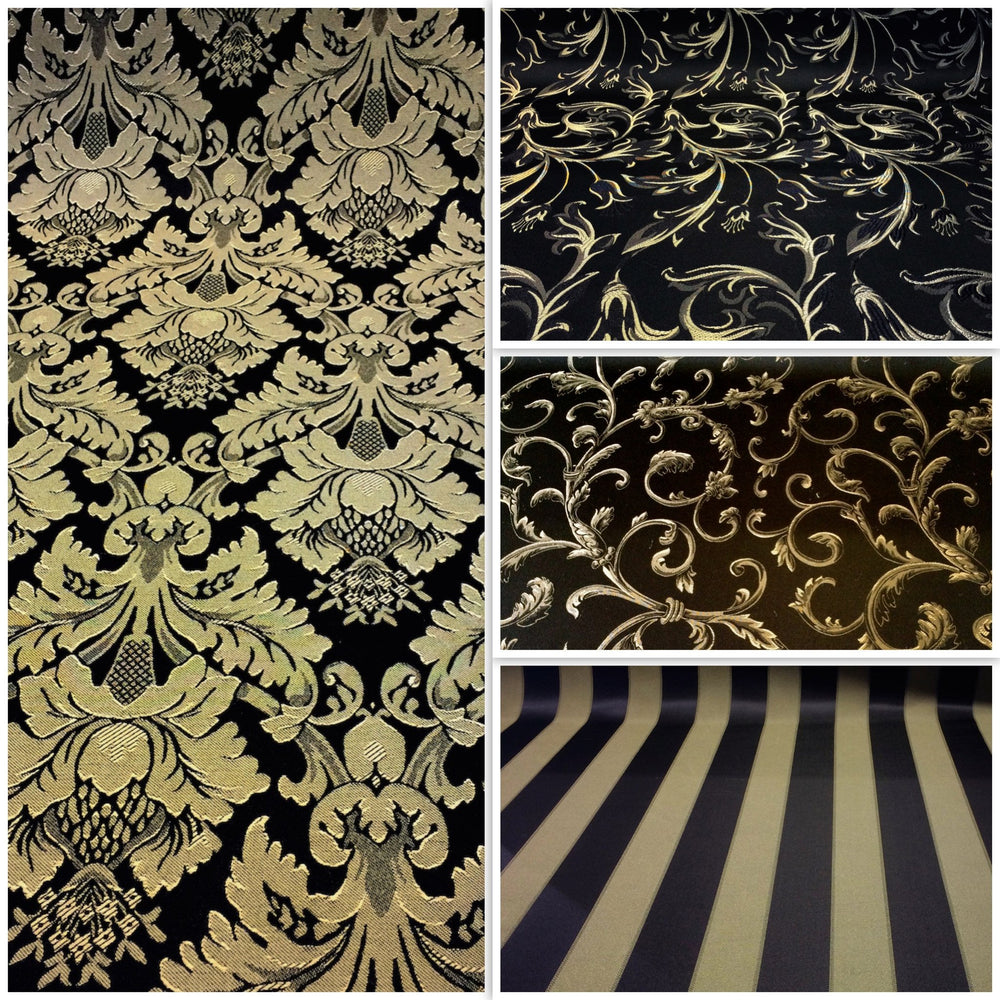 black and gold curtain fabric