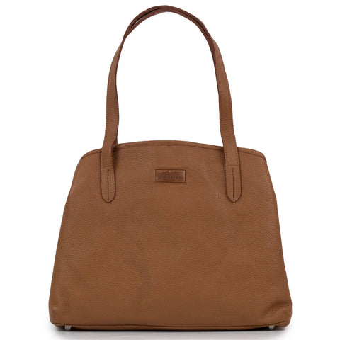 ATHENA: WOMEN'S COGNAC LEATHER HANDBAG