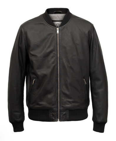 Damon Men's Black Bomber Leather Jacket