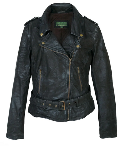 The Zoe Women's Black Leather Biker Jacket