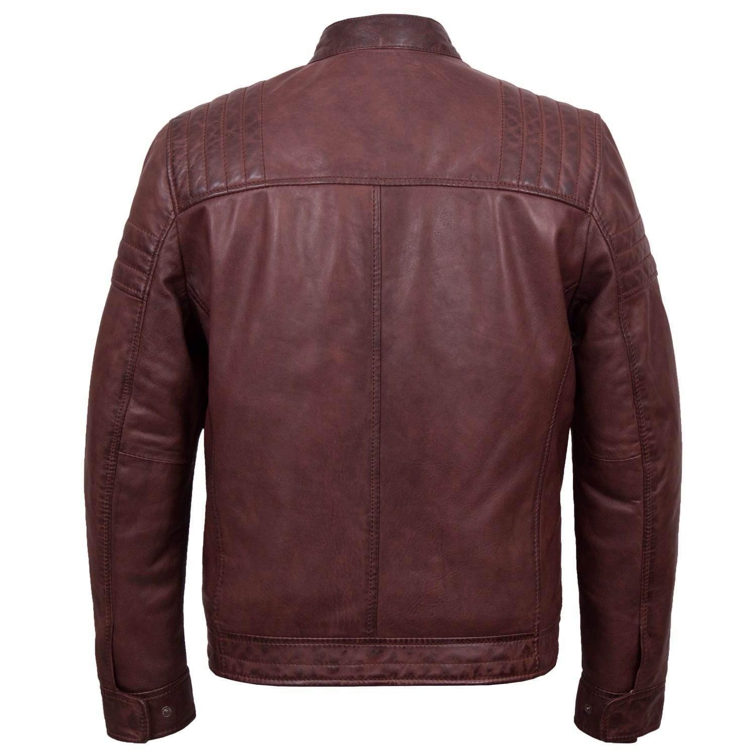 Budd: Men's Burgundy Leather Jacket