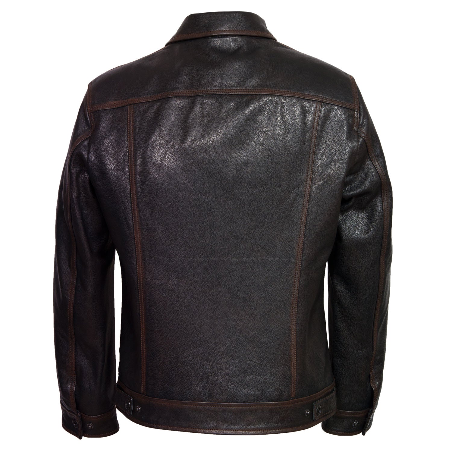 Elvis: Men's Black Antique Denim Style Leather Jacket