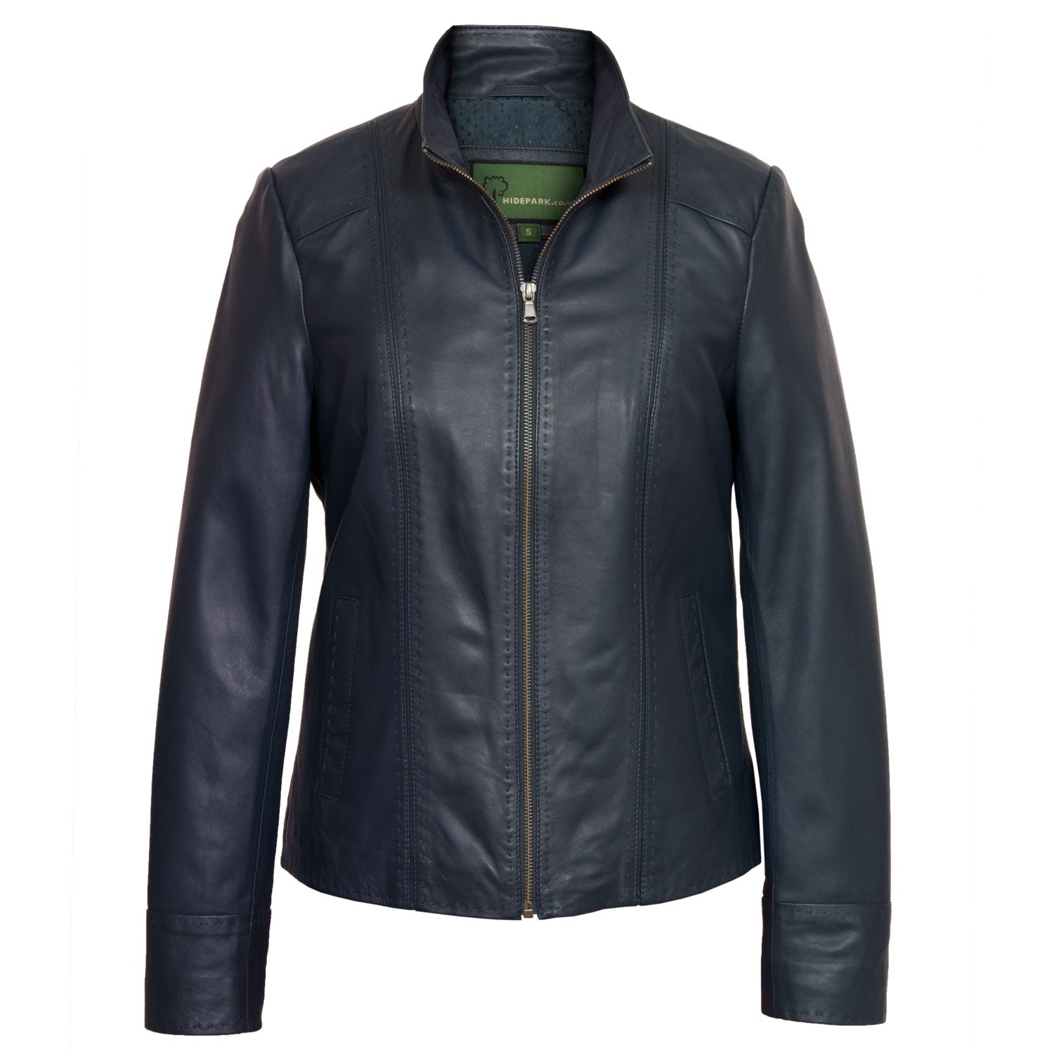 May: Women's Blue Leather Jacket