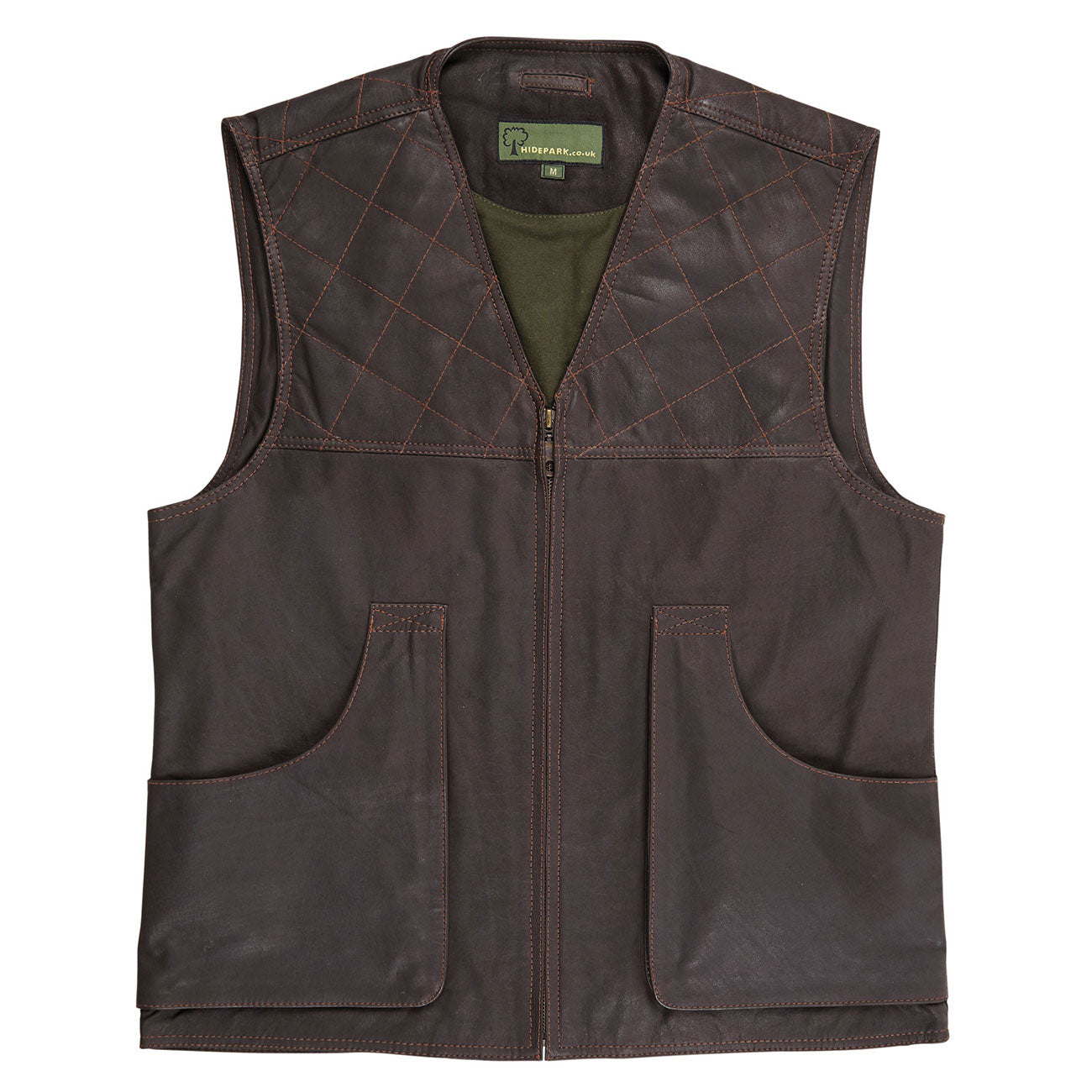 GO12: Men's Brown Leather Shooting Vest