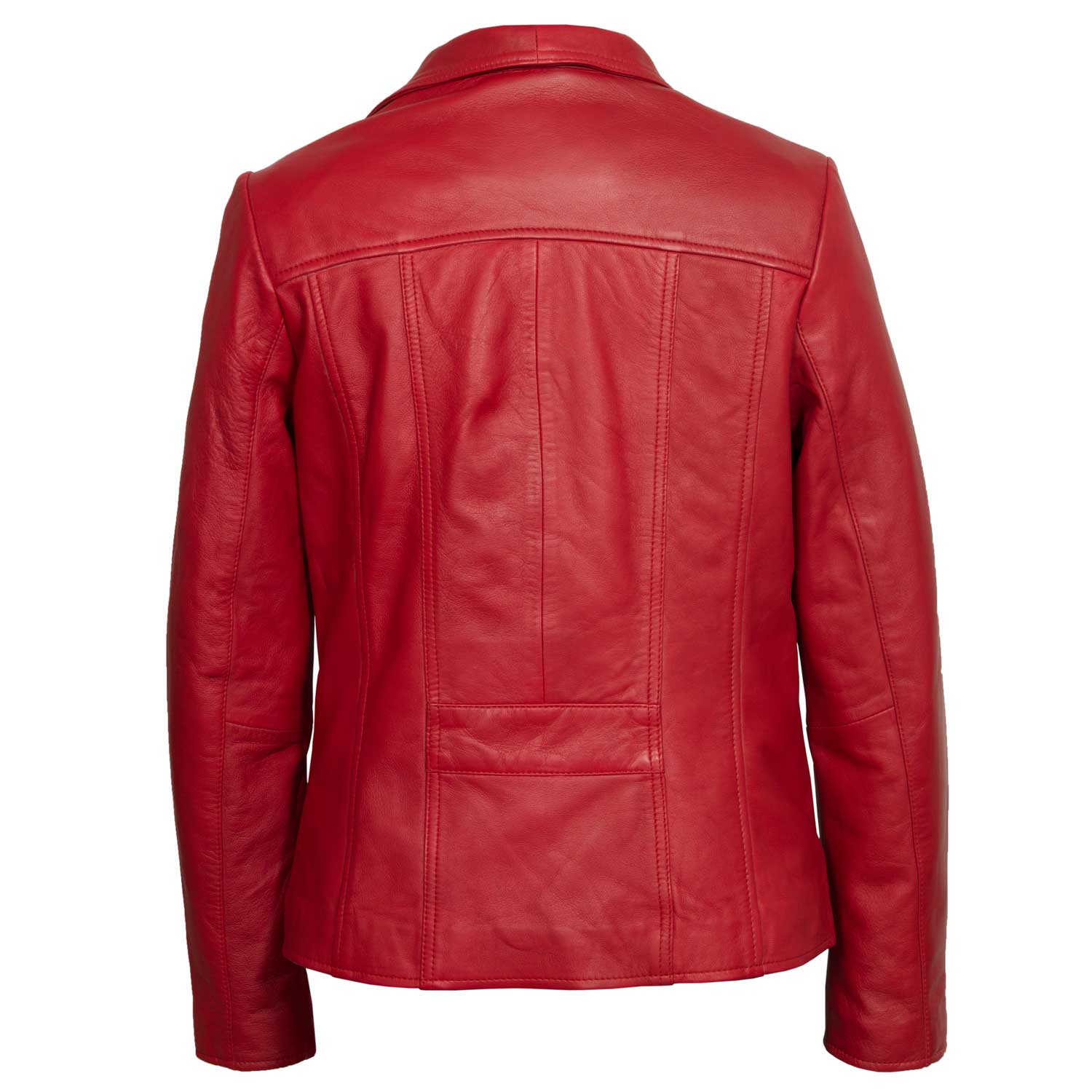 Cayla Womens Red Leather Biker Jacket