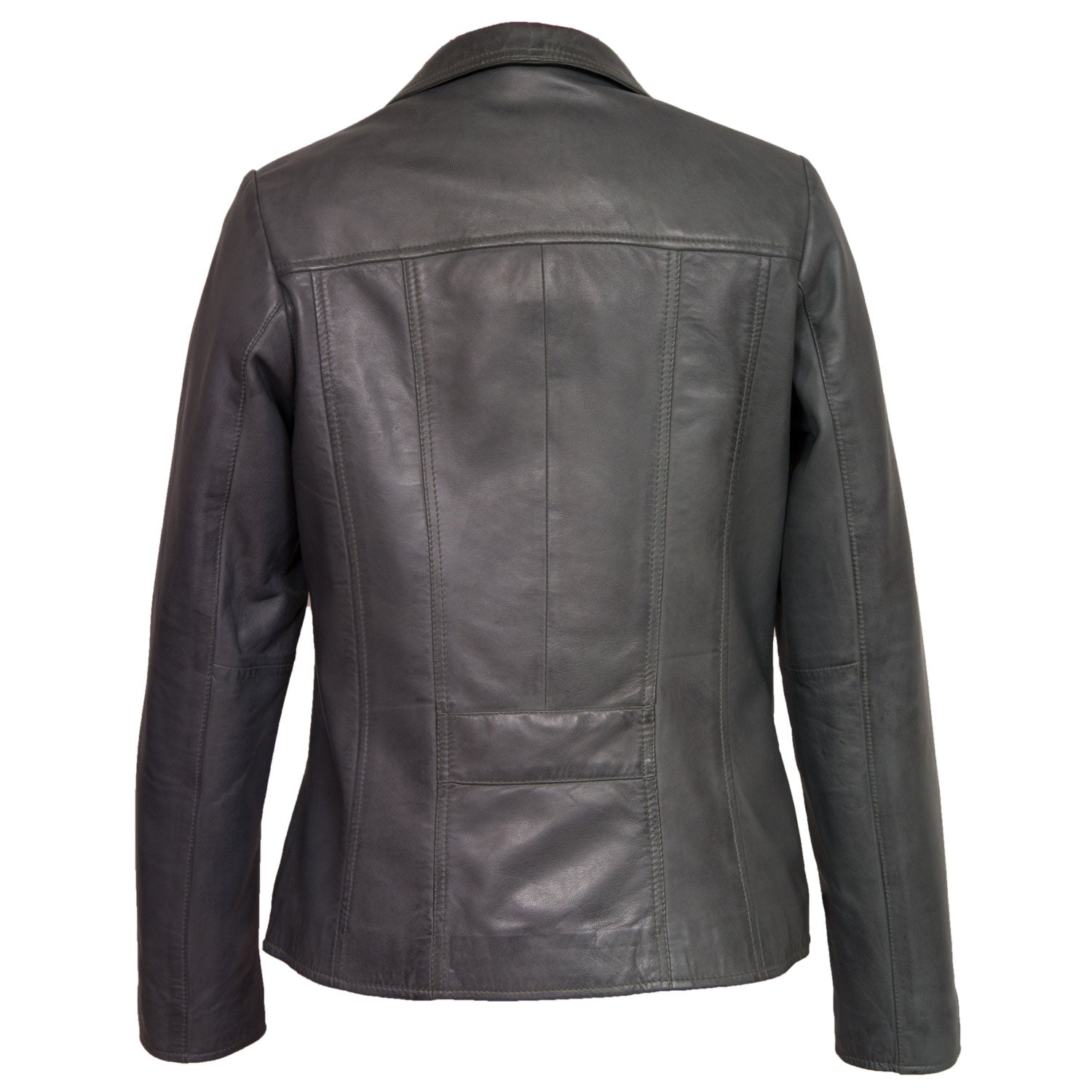 Cayla: Women's Grey Leather Biker Jacket