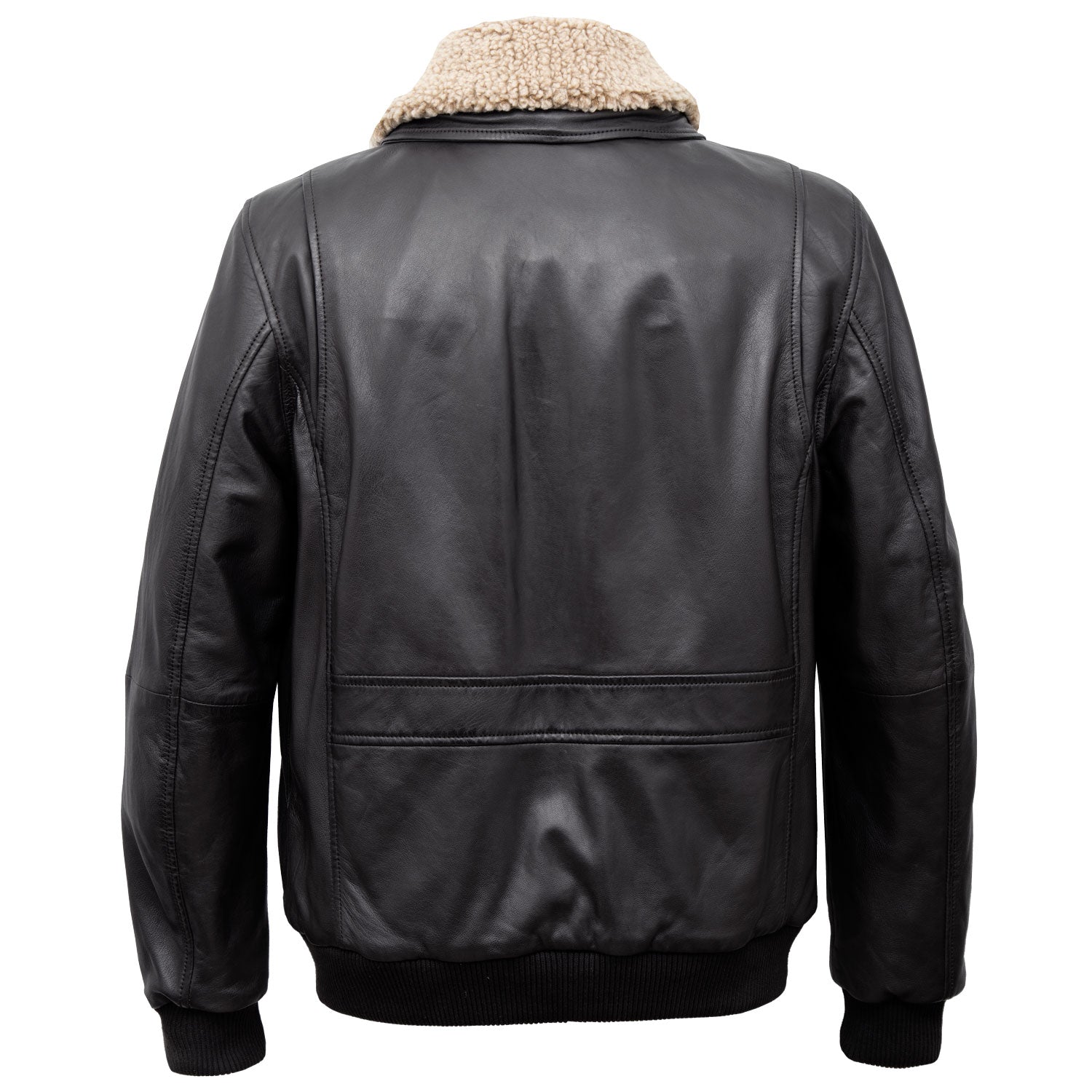 Ashton: Men's Black Collared Leather Jacket