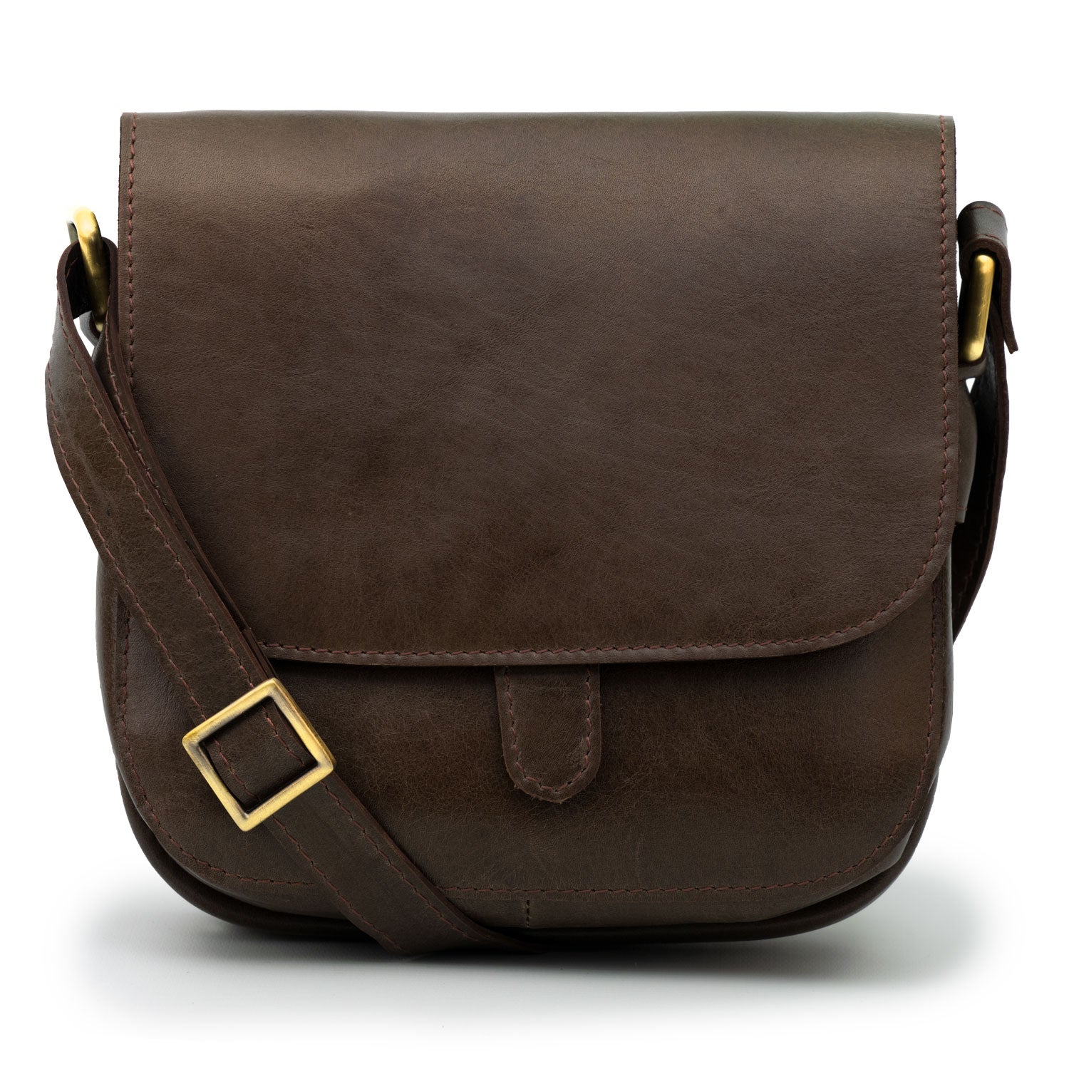 Jodie: Women's Brown cross body Saddle bag